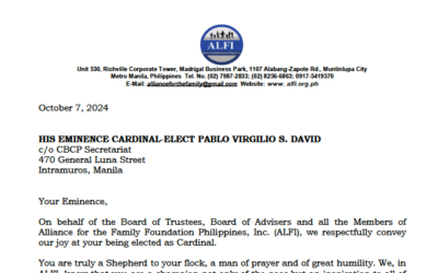 Letter to Cardinal-Elect David